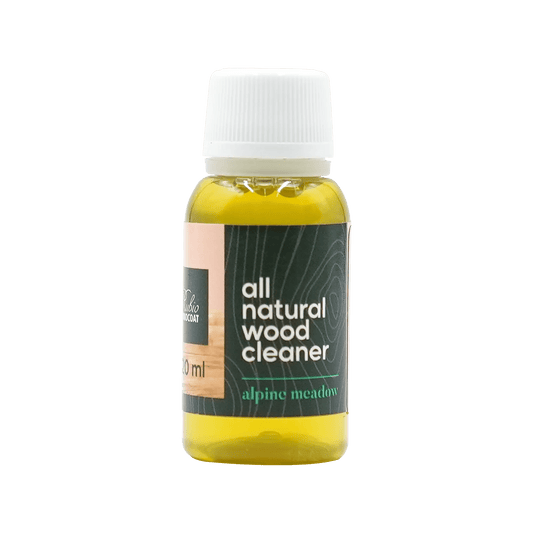 Small bottle of Rubio Monocoat All Natural Wood Cleaner Alpine Meadow.