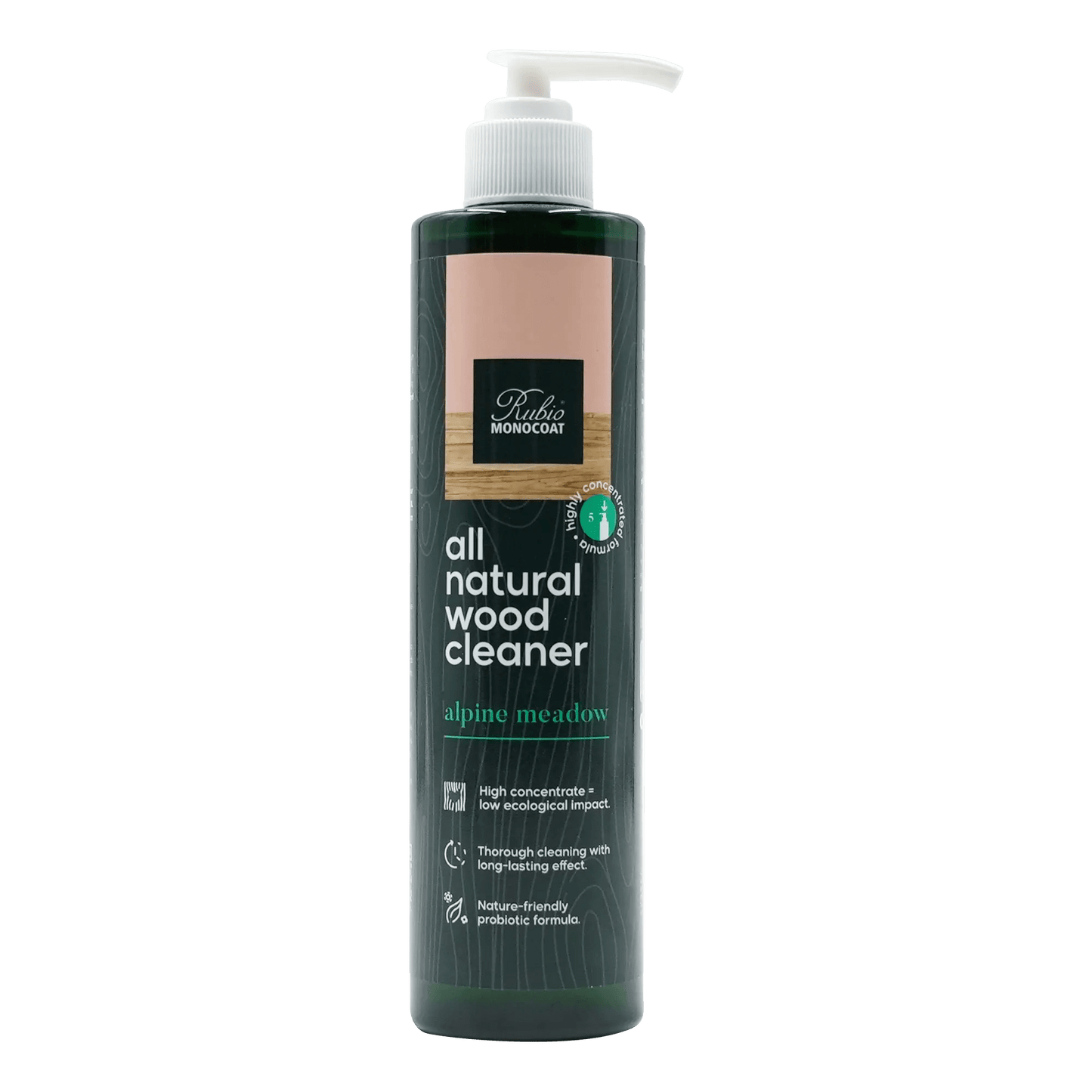 Bottle of Rubio Monocoat All Natural Wood Cleaner Alpine Meadow.