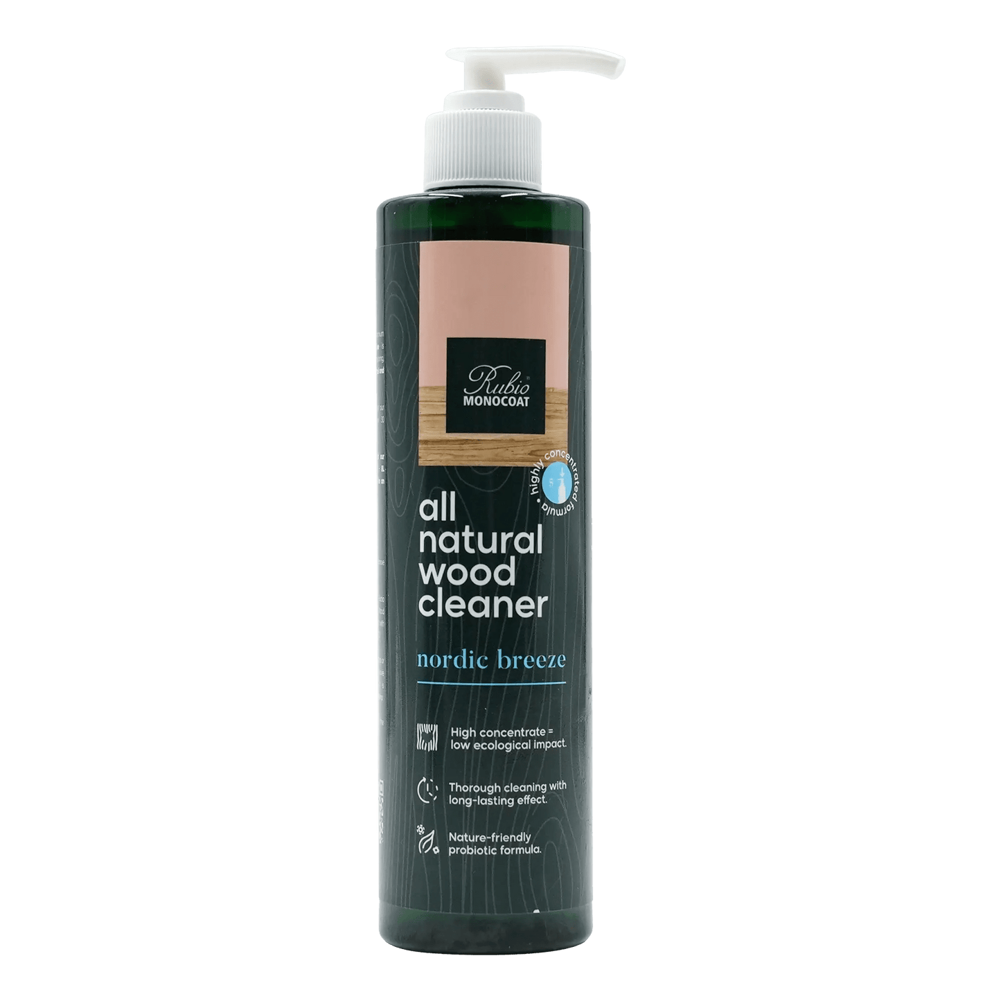 Bottle of Rubio Monocoat All Natural Wood Cleaner Nordic Breeze.