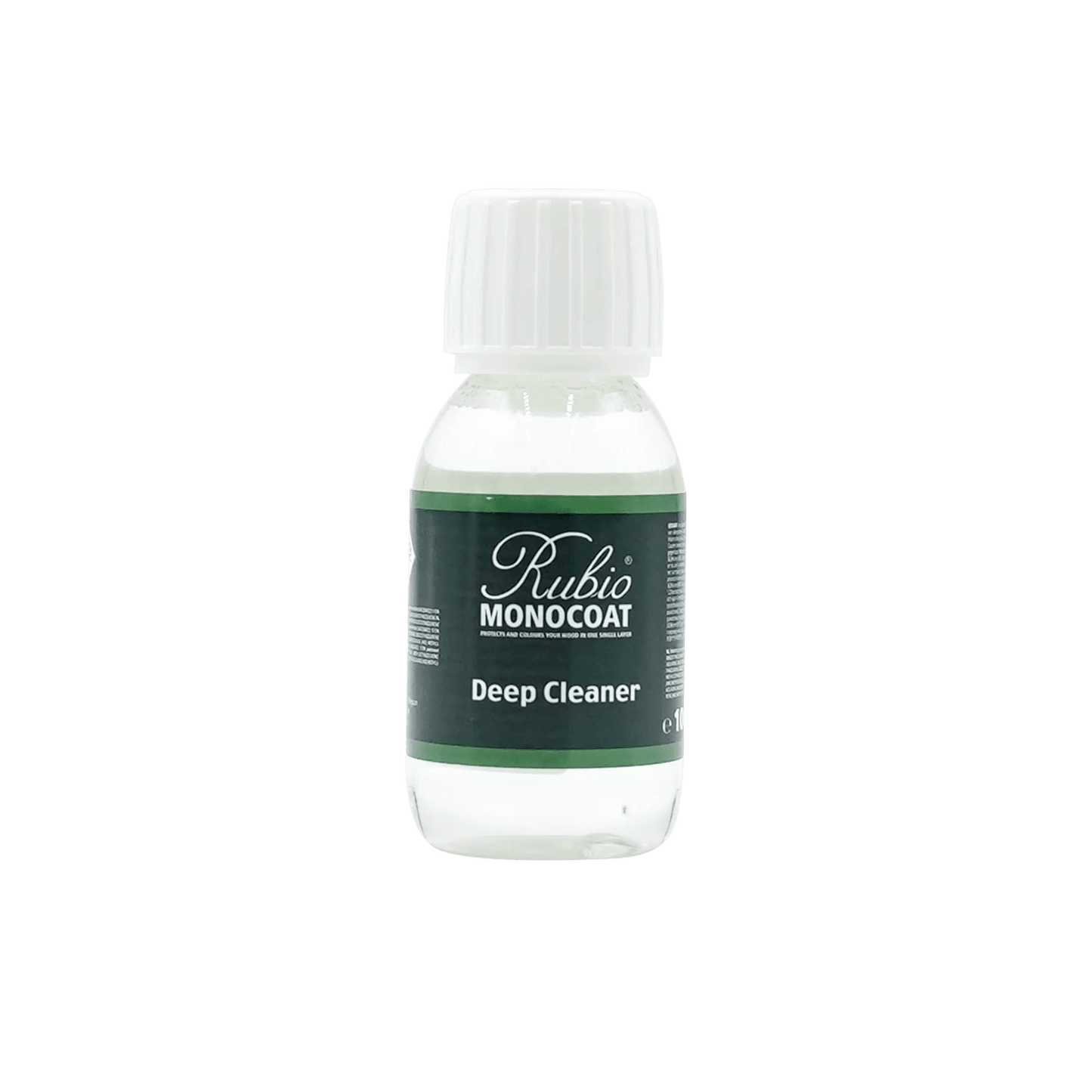 Small bottle of Rubio Monocoat Deep Cleaner.